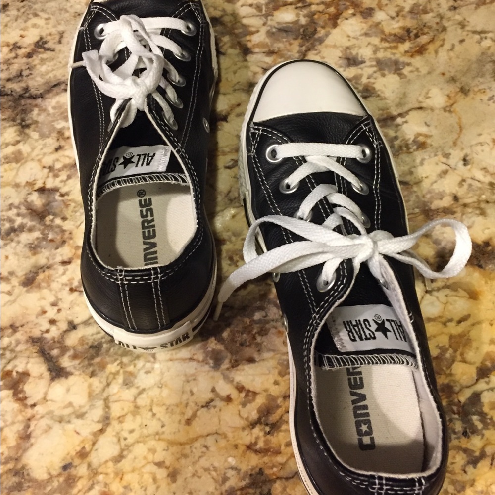 Converse Chuck Taylor All Star Leather Low Tops.